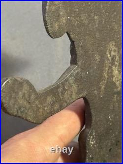 Antique Cast Iron Door Stop Little Boy Crossing Guard Police Officer Cop & Puppy