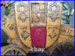 Antique Cast Iron Door Stop London Royal Mail Coach 1930 Charles Tuteur G4