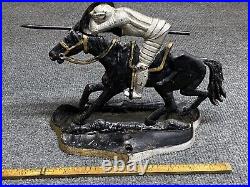 Antique Cast Iron Door Stop Verona 336 Charging Knight Horseback Pat Pend
