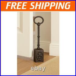 Antique Cast Iron Door Stopper with Fleur De Lis Design