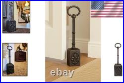Antique Cast Iron Door Stopper with Fleur De Lis Design
