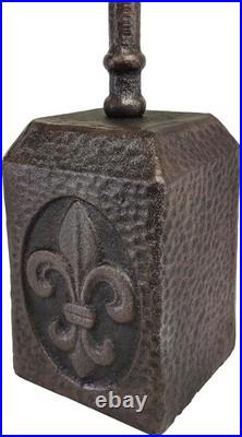 Antique Cast Iron Door Stopper with Fleur De Lis Design