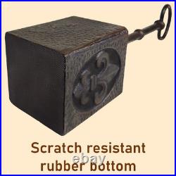 Antique Cast Iron Door Stopper with Fleur De Lis Design