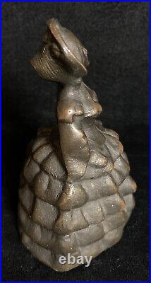 Antique Cast Iron Doorstop Colonial Lady # 19 Electroplated National Foundry