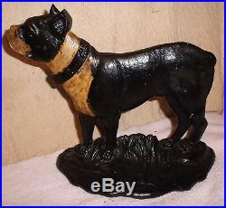 Antique Cast Iron Doorstop Dog Boston Terrier