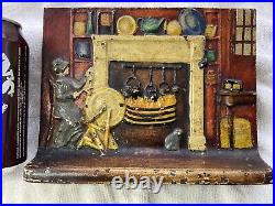 Antique Cast Iron Doorstop Fire Place With A Woman by Eastern Specialty Mfg Co