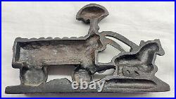 Antique Cast Iron Doorstop SCHULTZ BEER & ALE Wagon