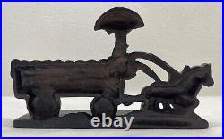 Antique Cast Iron Doorstop SCHULTZ BEER & ALE Wagon