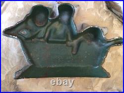 Antique Cast Iron Doorstop Three Kittens In A Basket Wilton Products