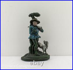 Antique Cast Iron Doorstop Woodsman with Dog Likely English late 1800's