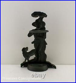 Antique Cast Iron Doorstop Woodsman with Dog Likely English late 1800's