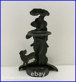 Antique Cast Iron Doorstop Woodsman with Dog Likely English late 1800's