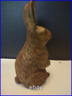 Antique Cast Iron Double-Sided BUNNY RABBIT Doorstop / Garden Decoration