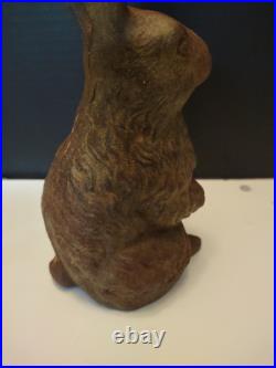 Antique Cast Iron Double-Sided BUNNY RABBIT Doorstop / Garden Decoration