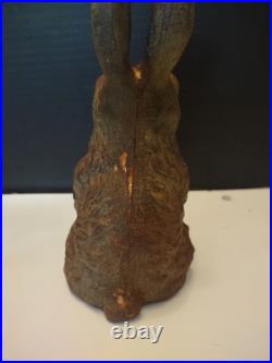 Antique Cast Iron Double-Sided BUNNY RABBIT Doorstop / Garden Decoration