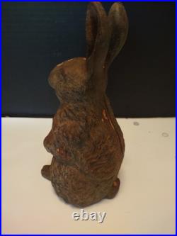 Antique Cast Iron Double-Sided BUNNY RABBIT Doorstop / Garden Decoration