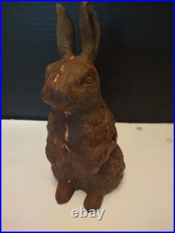 Antique Cast Iron Double-Sided BUNNY RABBIT Doorstop / Garden Decoration