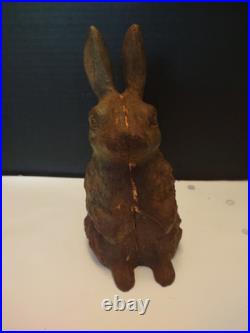 Antique Cast Iron Double-Sided BUNNY RABBIT Doorstop / Garden Decoration