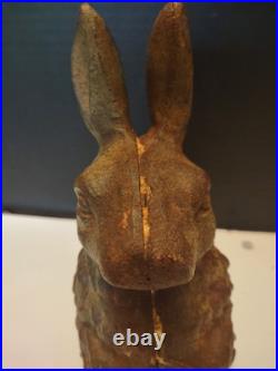 Antique Cast Iron Double-Sided BUNNY RABBIT Doorstop / Garden Decoration