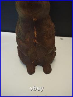 Antique Cast Iron Double-Sided BUNNY RABBIT Doorstop / Garden Decoration