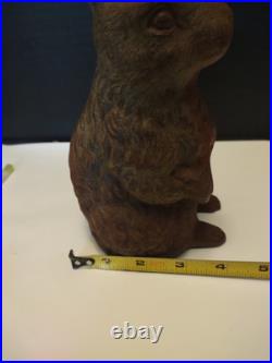 Antique Cast Iron Double-Sided BUNNY RABBIT Doorstop / Garden Decoration
