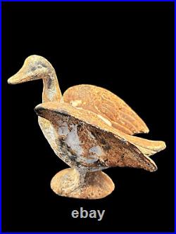 Antique Cast Iron Duck Doorstop Goose Very Heavy Beautifully Weathered 7