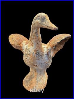 Antique Cast Iron Duck Doorstop Goose Very Heavy Beautifully Weathered 7