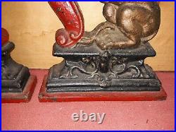 Antique Cast Iron English Lion Passant Bookends Doorstop or Fireplace Decoration