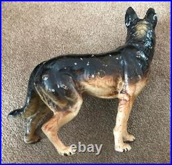 Antique Cast Iron German Shepherd Dog Doorstop Heavy 9 Original