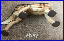 Antique Cast Iron German Shepherd Dog Doorstop Heavy 9 Original