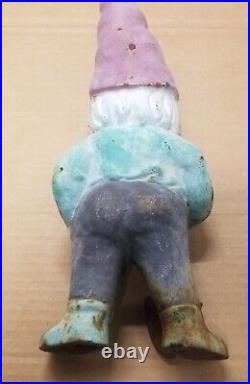 Antique Cast Iron Gnome Door Stop Keeper of the Shovel