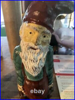 Antique Cast Iron Gnome Door Stop Or Yard Decor