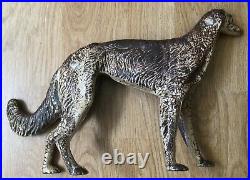 Antique Cast Iron Greyhound Borzoi Wolf Hound Dog Doorstop
