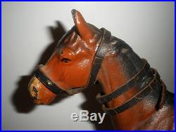 Antique Cast Iron HUBLEY Horse Doorstop Leather Bridle
