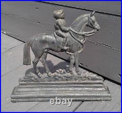 Antique Cast Iron Horse with Jockey Door Stop