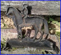 Antique Cast Iron Horse with Jockey Door Stop
