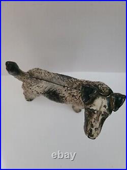 Antique Cast Iron Hubley  Airedale/Fox Terrier Hunting Dog Doorstop