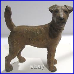 Antique Cast Iron Hubley Airedale Terrier Dog Door Stop