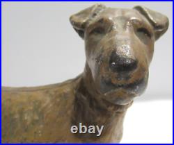 Antique Cast Iron Hubley Airedale Terrier Dog Door Stop