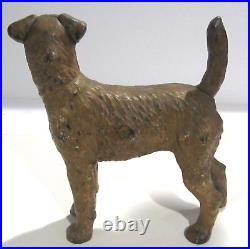 Antique Cast Iron Hubley Airedale Terrier Dog Door Stop