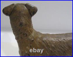 Antique Cast Iron Hubley Airedale Terrier Dog Door Stop