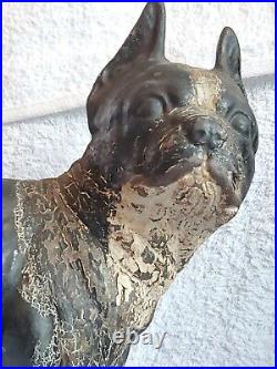 Antique Cast Iron Hubley Boston Terrier Doorstop Door Stop French Bulldog Vintag
