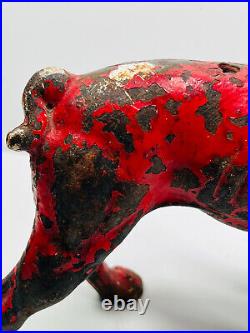 Antique Cast Iron Hubley Boston Terrier boxer dog door stop NICE