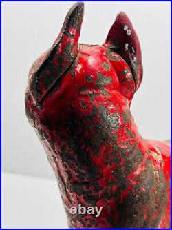 Antique Cast Iron Hubley Boston Terrier boxer dog door stop NICE