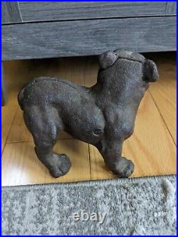 Antique Cast Iron Hubley Left Facing French Bulldog Doorstop