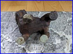 Antique Cast Iron Hubley Left Facing French Bulldog Doorstop