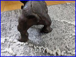 Antique Cast Iron Hubley Left Facing French Bulldog Doorstop