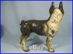 Antique Cast Iron Hubley National Left Facing Dog Door Stop Boston Bull Terrier