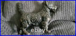 Antique Cast Iron Hubley Scottish Terrier Dog Doorstop Rare Wheaten Scotty 10.5