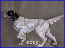 Antique Cast Iron Hubley Setter Pointer Dog Door Stop Original Paint 14.5